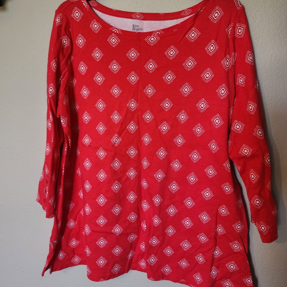 LIKE NEW Womens 3/4 Sleeve Printed Tunic Top